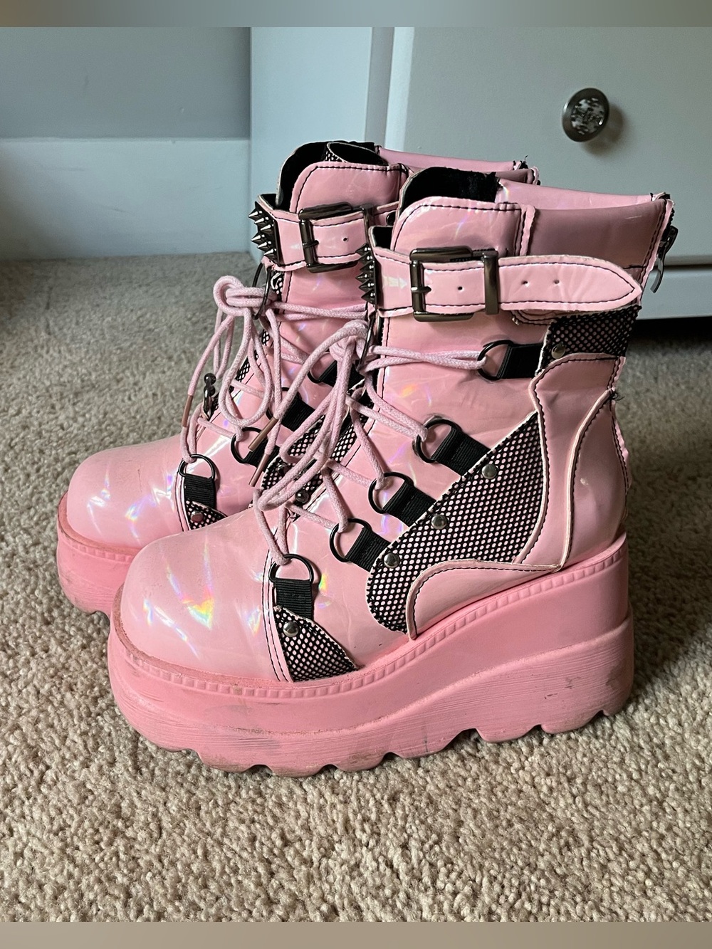 Pink Platform Boots - Picture 2 of 6